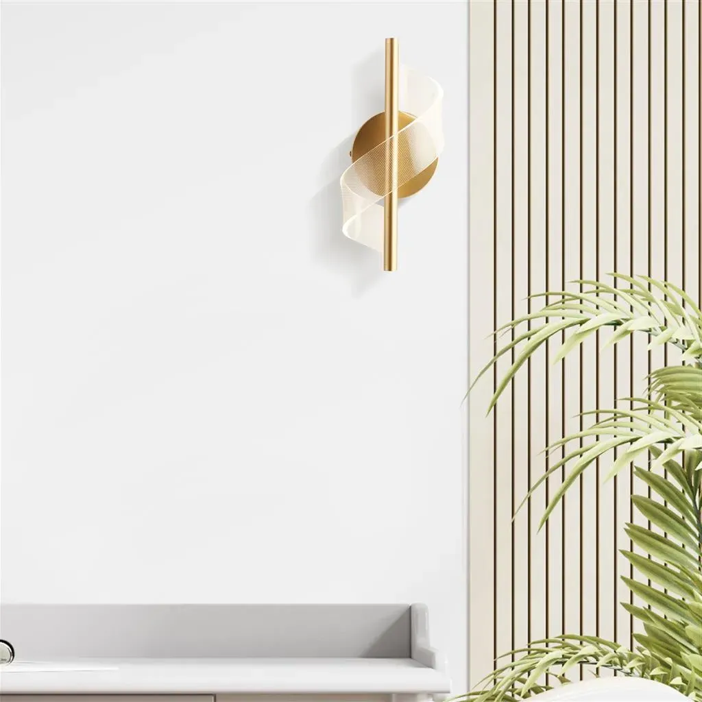 Lux & Belle LED Wall Light with Dimmer - Gold, Acrylic product