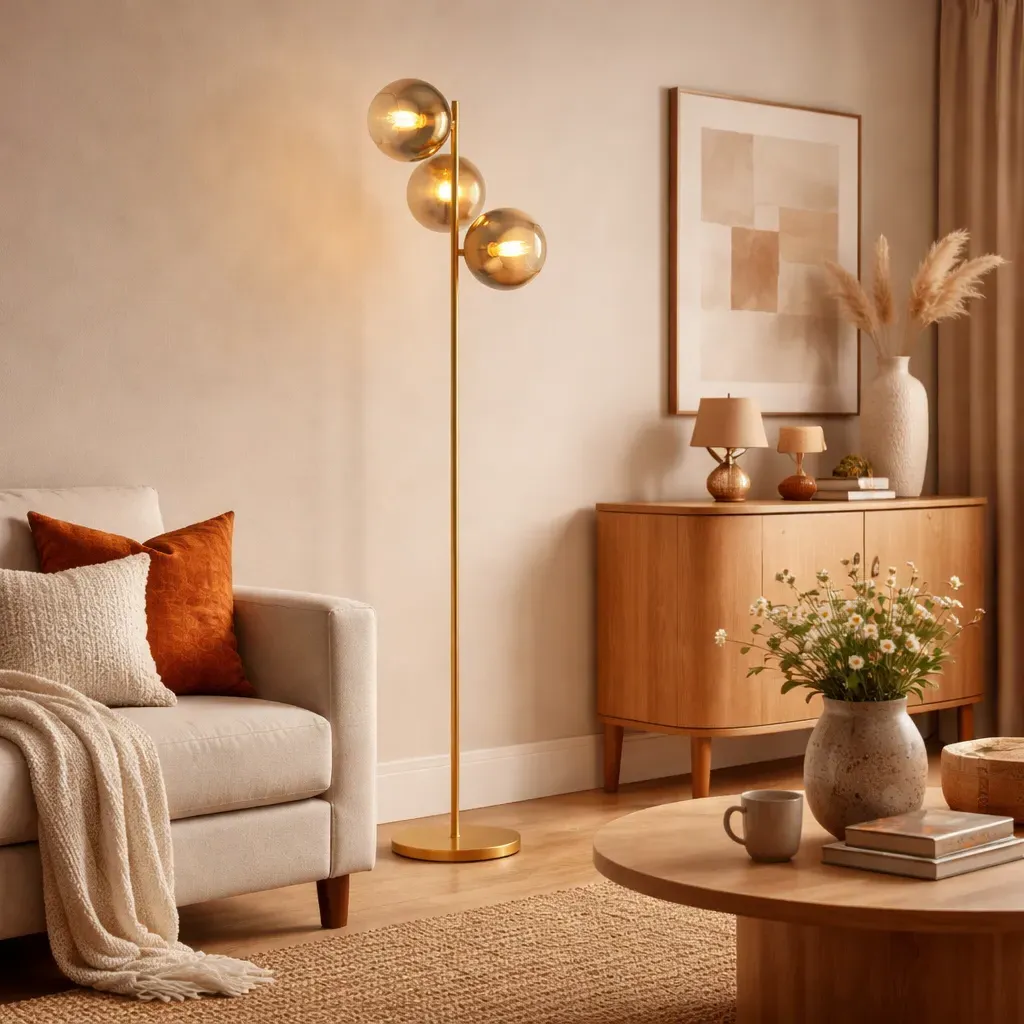 Lycia 3-Light Floor Lamp - Gold, Ombre Gold Glass product