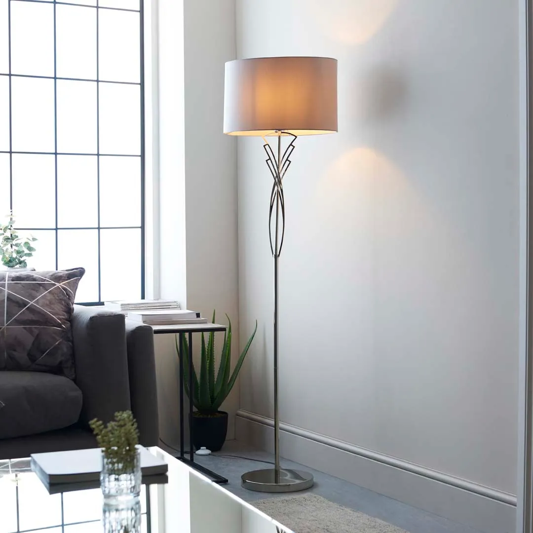Lyla Floor Lamp - Satin Nickel, Metal product