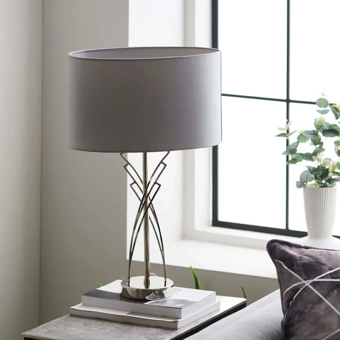 Lyla Table Lamp - Satin Nickel, Metal product