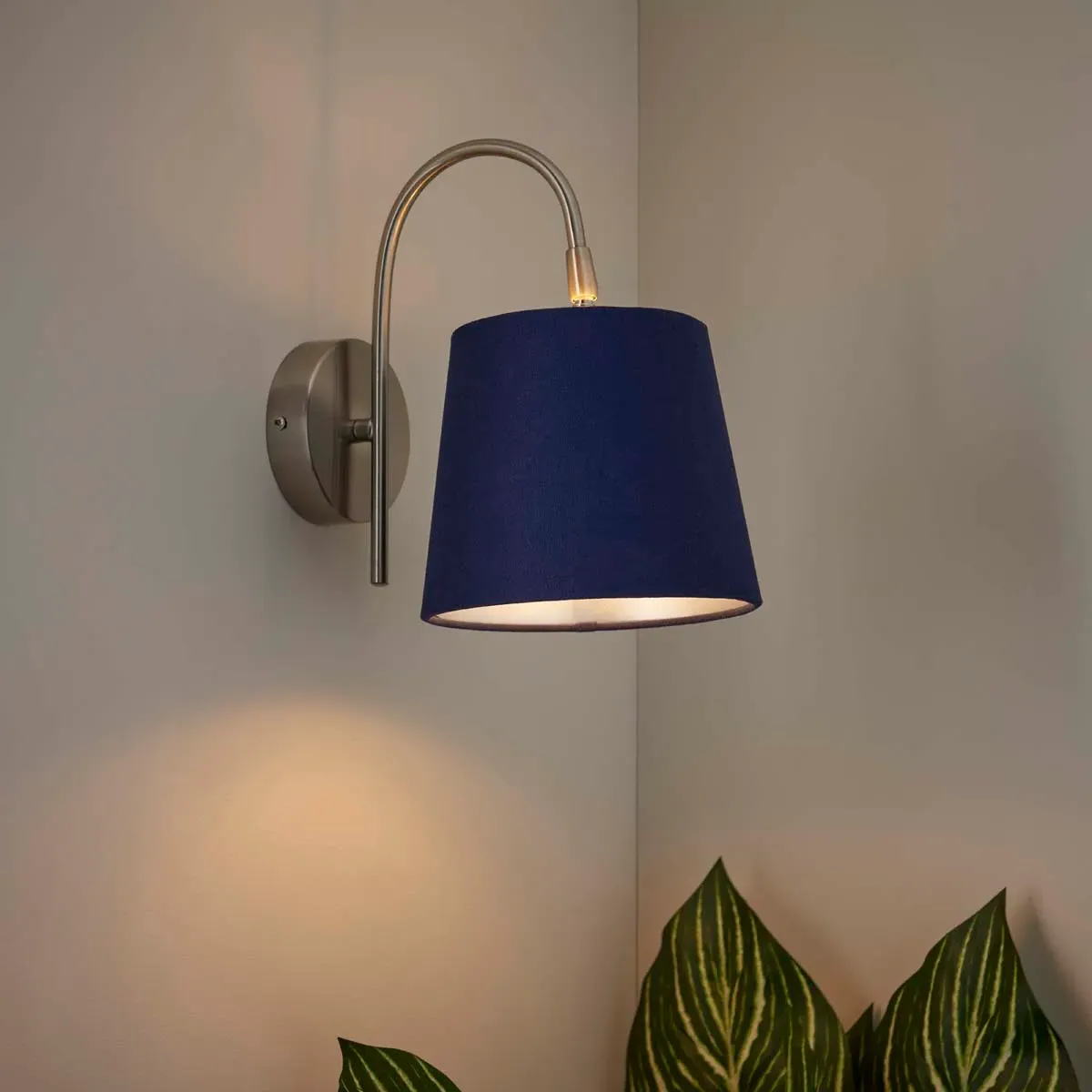 Maddie Wall Light Dimmable - Satin Nickel, Navy product