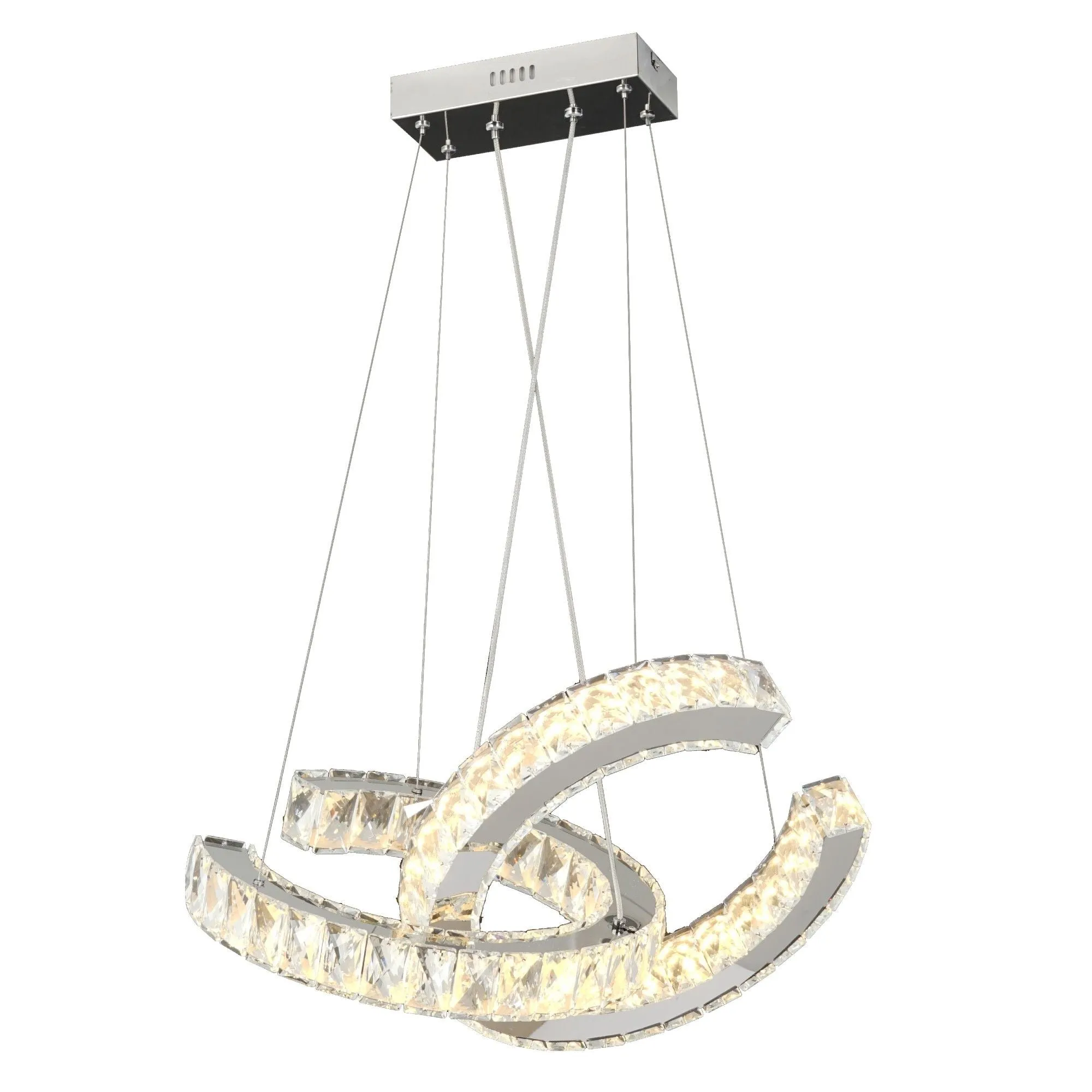 Mademoiselle 2-Light Crystal Colour Changing LED Pendant - Polished Chrome product