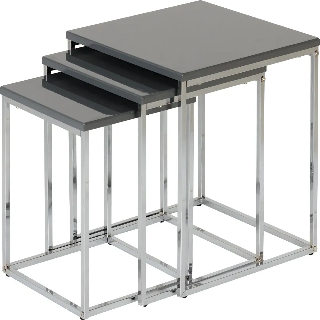 Maidens Nest of Tables - Grey Gloss, Metal product