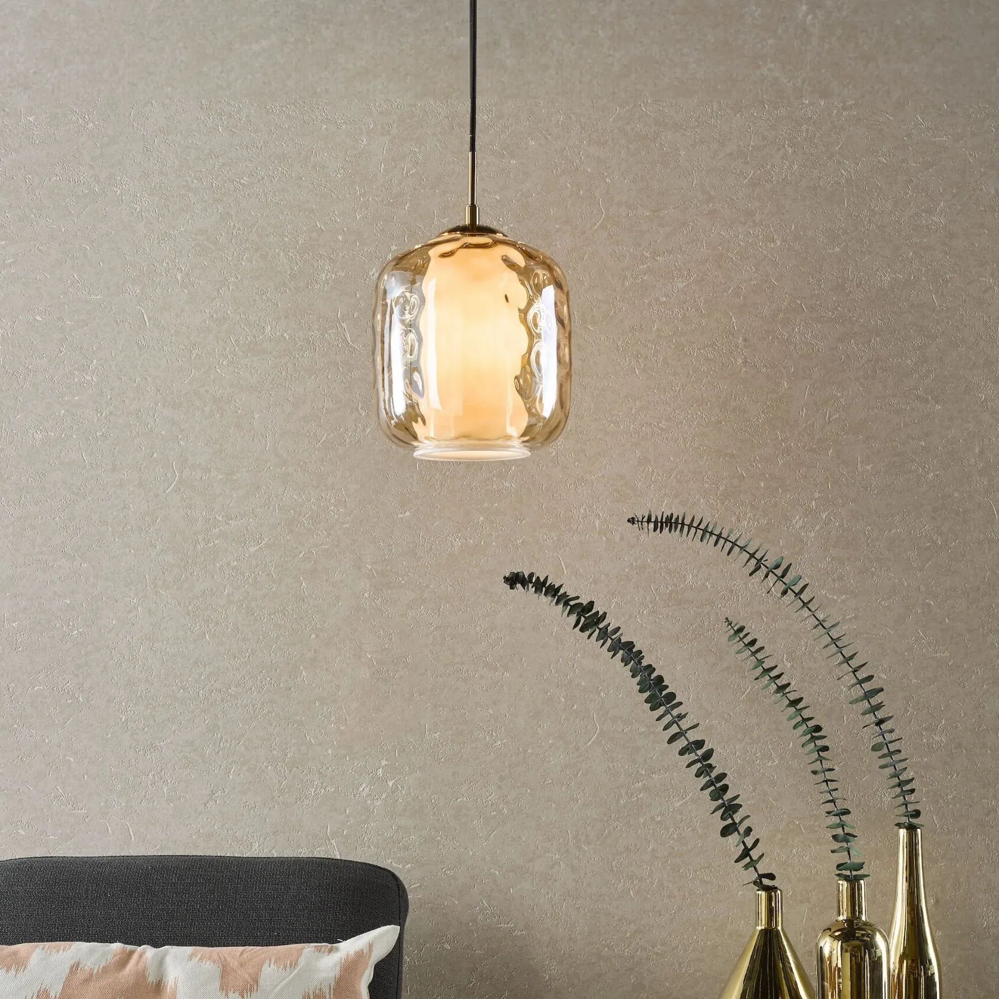 Majella Pendant Ceiling Light - Champagne, Brass product