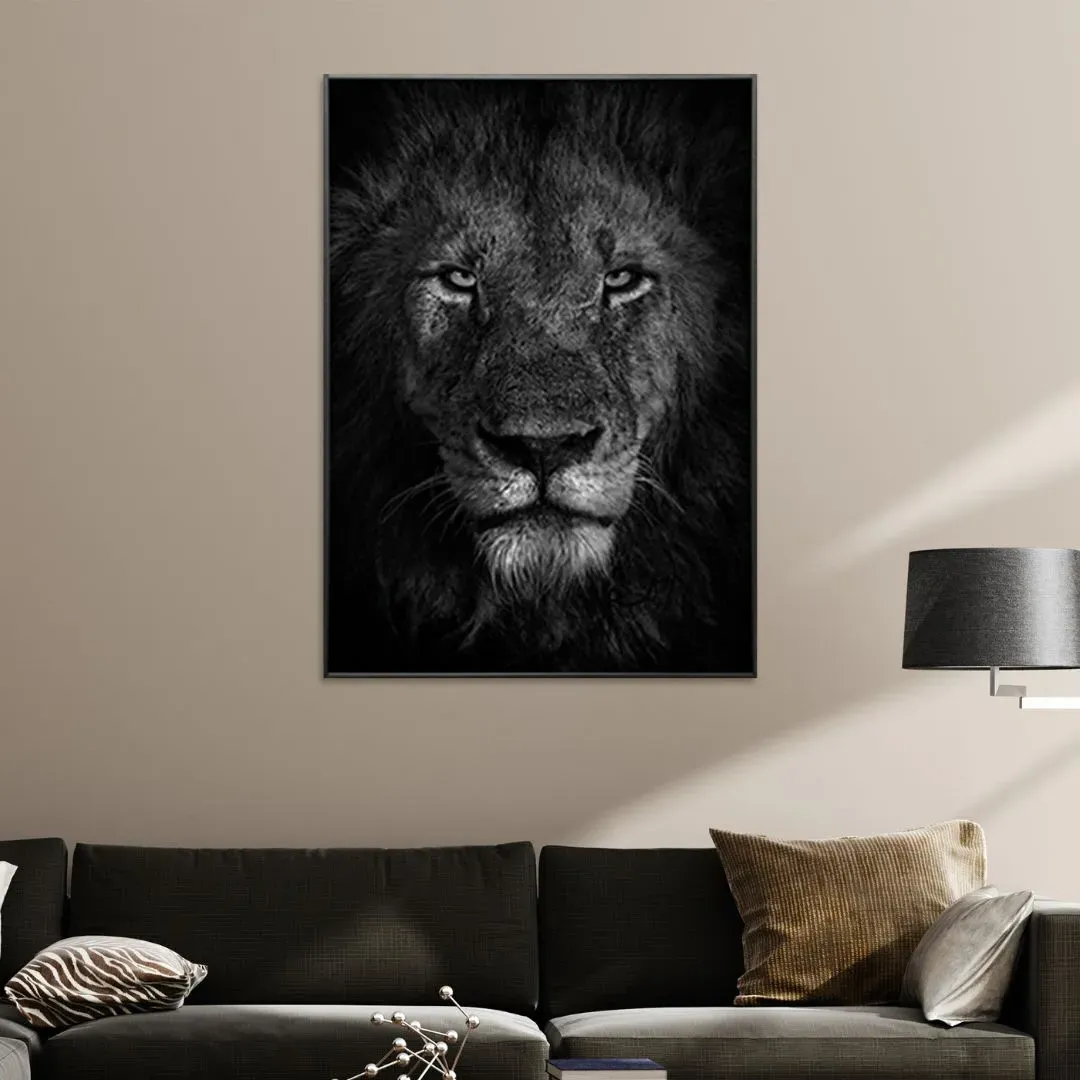 Mala Mala Lion Portrait Wall Art - Black & White, Acrylic product