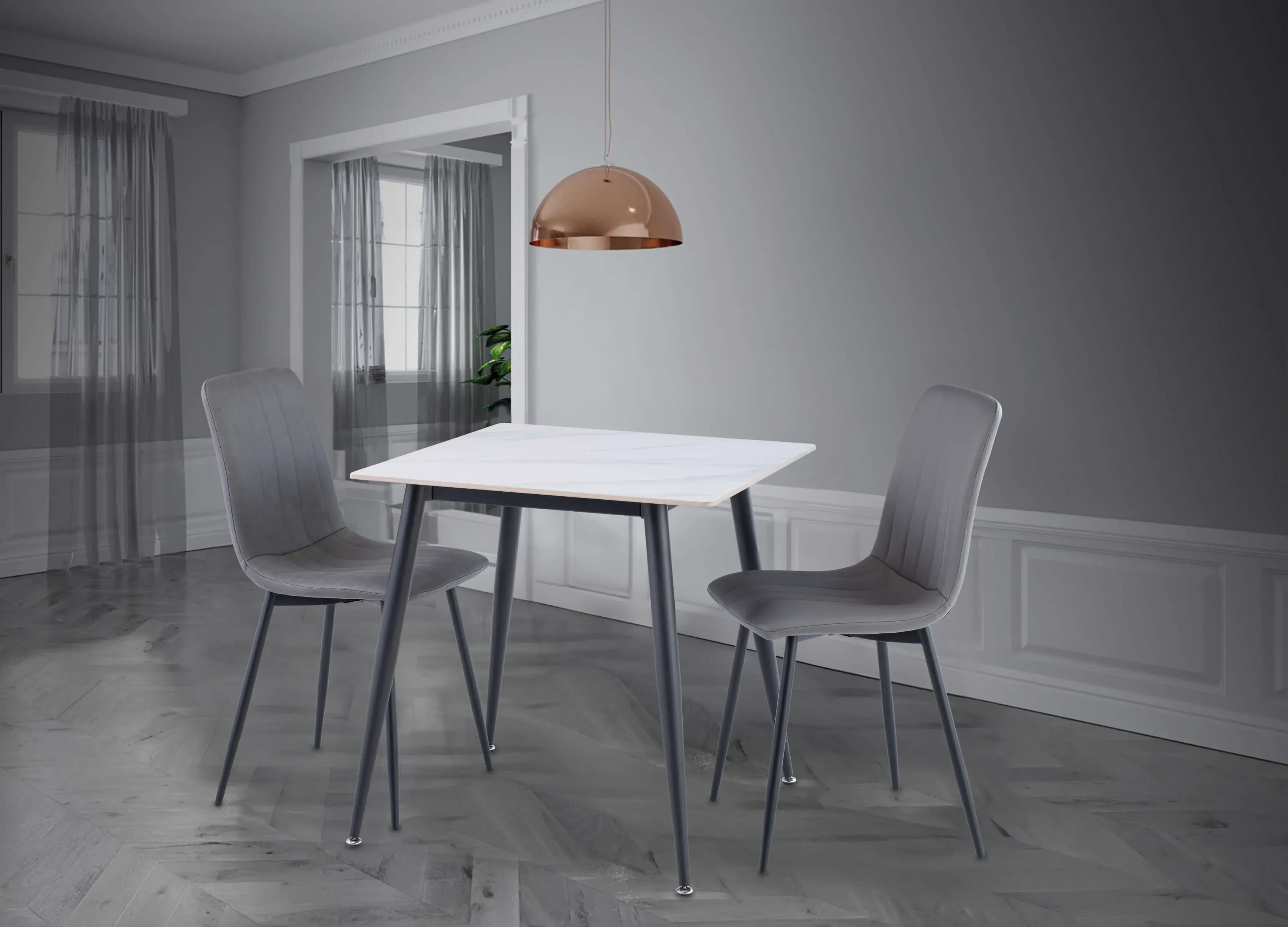 Malmö 2-Seater Dining Set - White, Sintered Stone product
