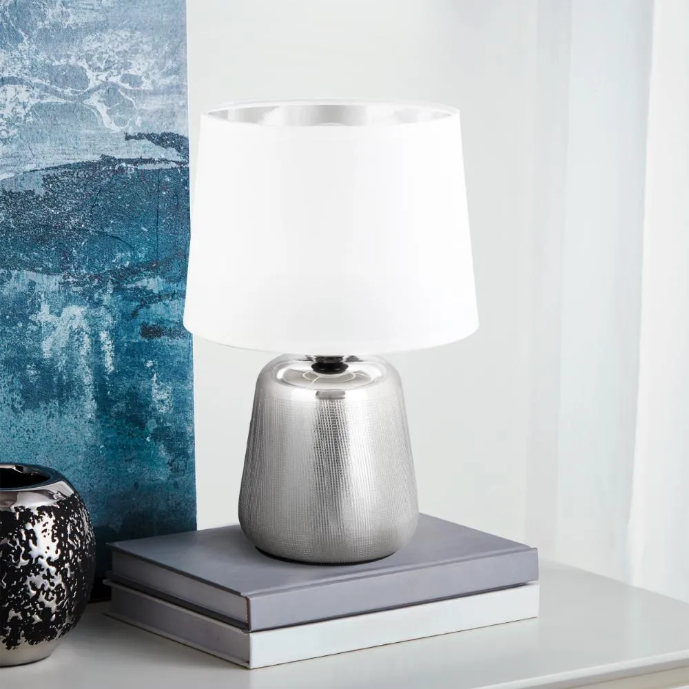 Manalba 1 Table Lamp - Silver, Ceramic product