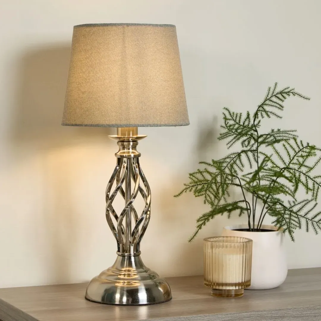 Manor Chrome Table Lamp with Grey Shade product