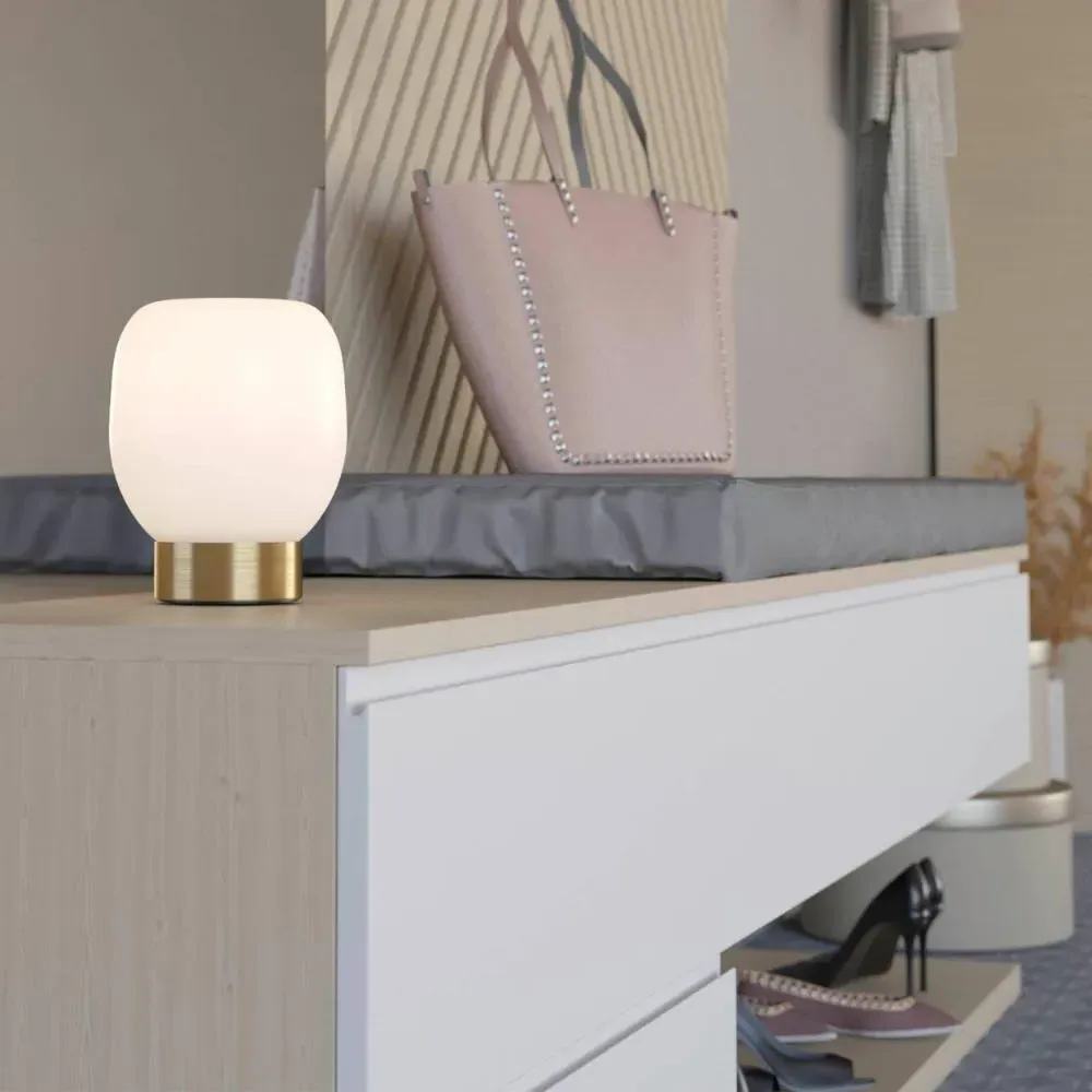 Manzanares Table Lamp - Brushed Brass, White Glass product