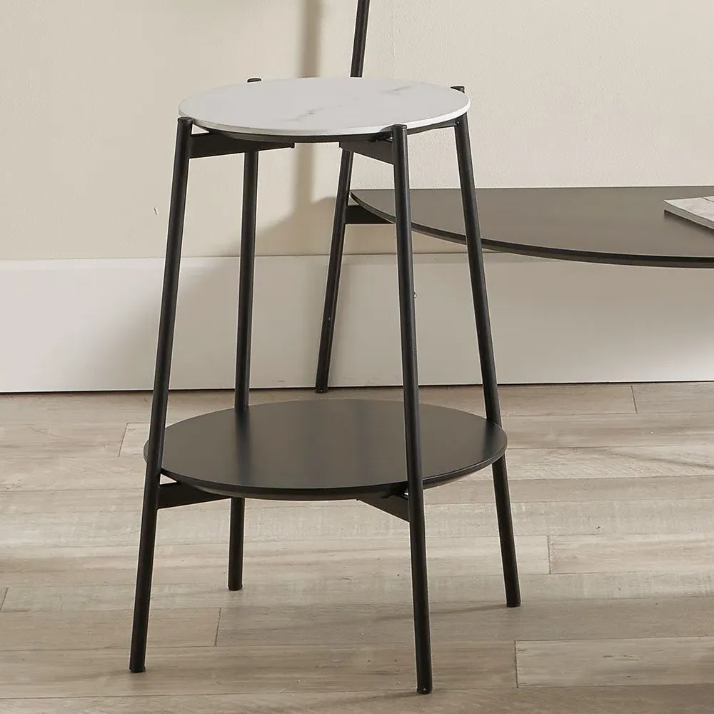 Marchello Side Table - White, Black Metal product