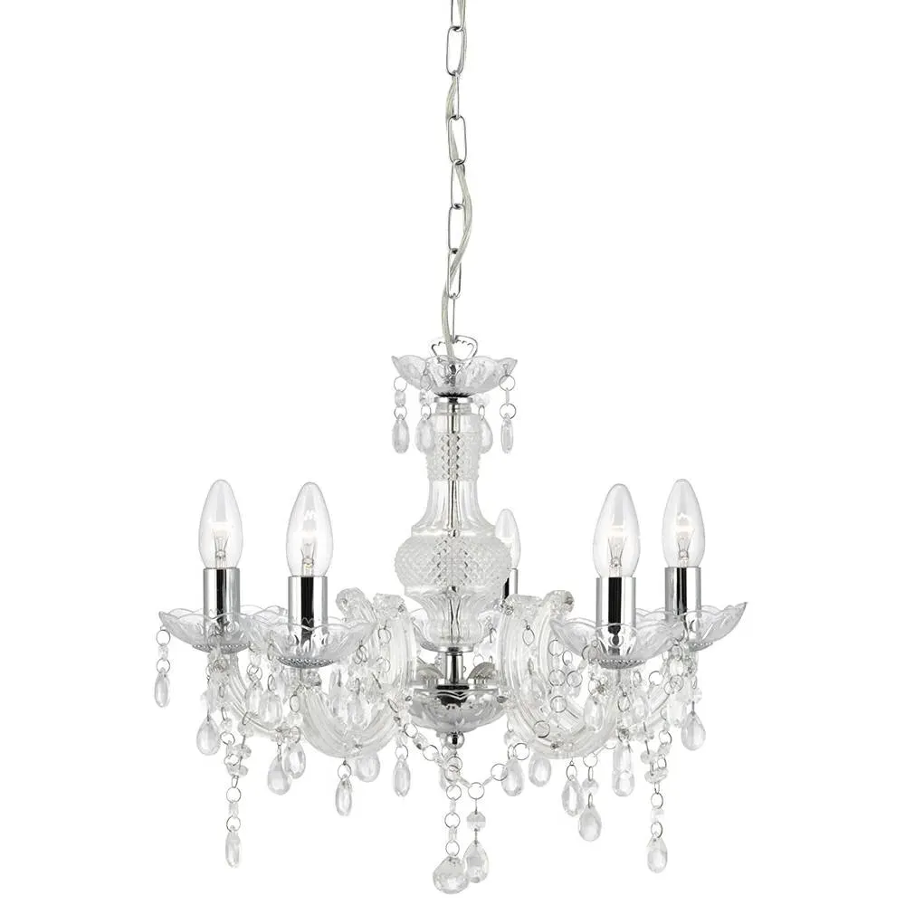 Marie Therese 5 Light Chandelier - Clear, Polished Chrome product