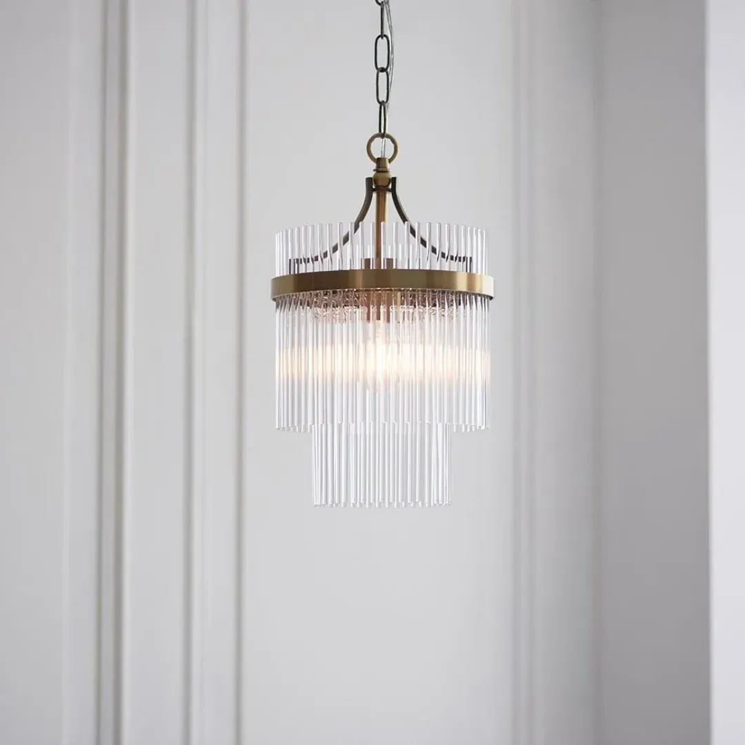 Marietta 1-Light Pendant Ceiling Light - Antique Brass, Glass product