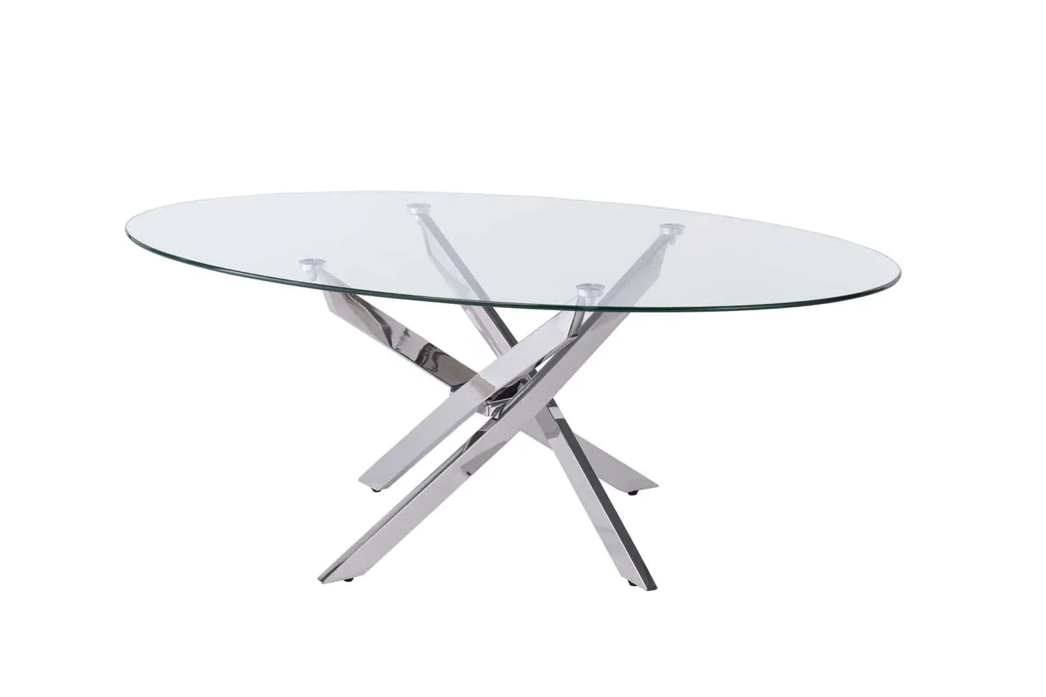 Marlow Oval Coffee Table - Clear Glass, Chrome product