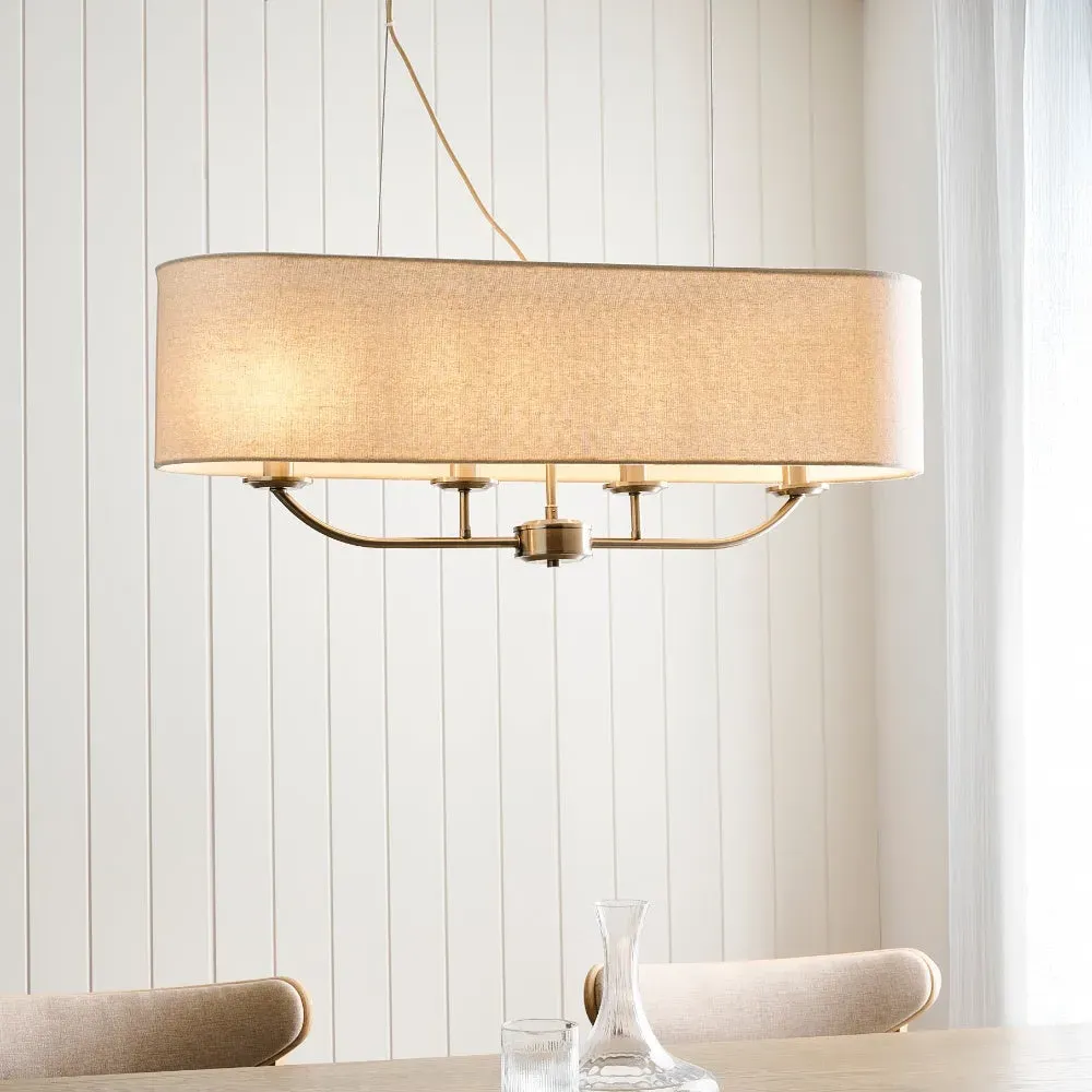 Marston Pendant - Satin Nickel, Faux Linen product
