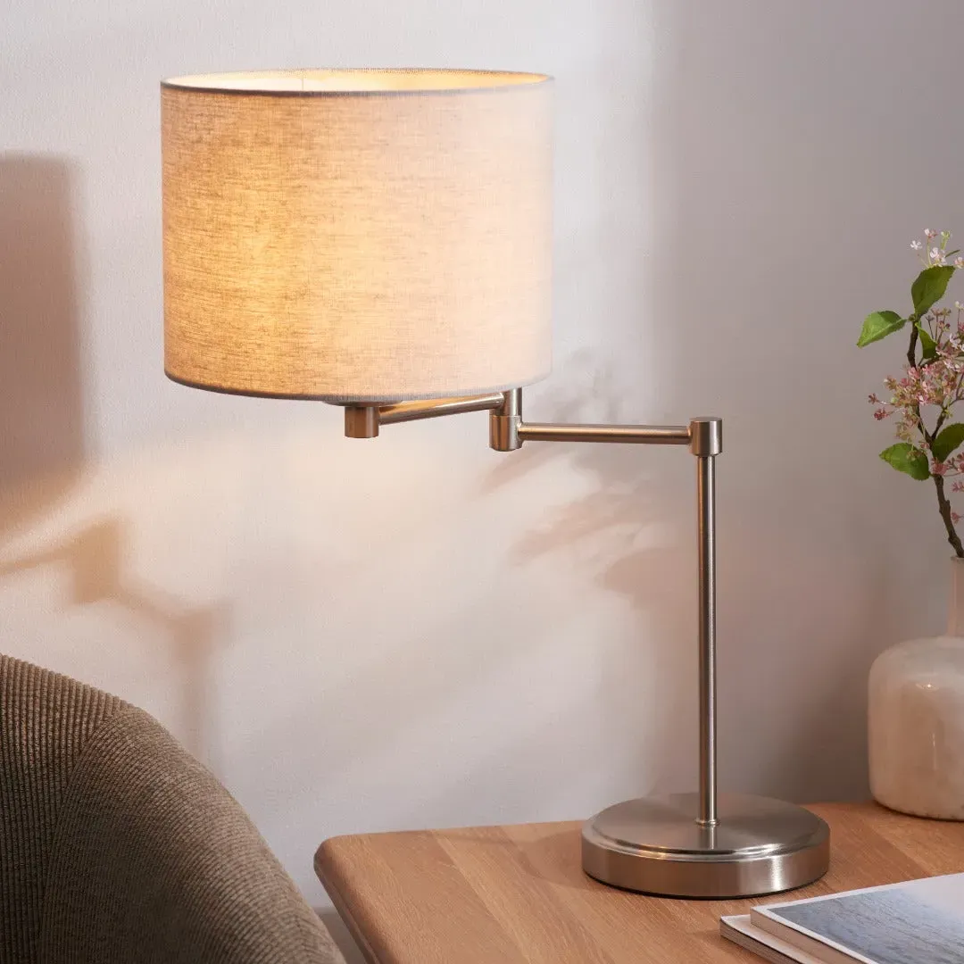 Marston Table Lamp with Swing Arm - Satin Nickel product