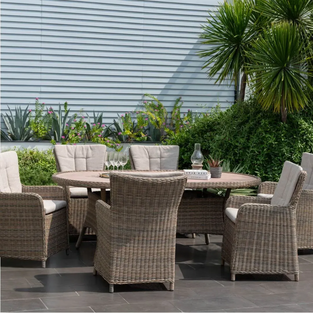 Martinique 6-Seater Oval Outdoor Dining Set with Storage product