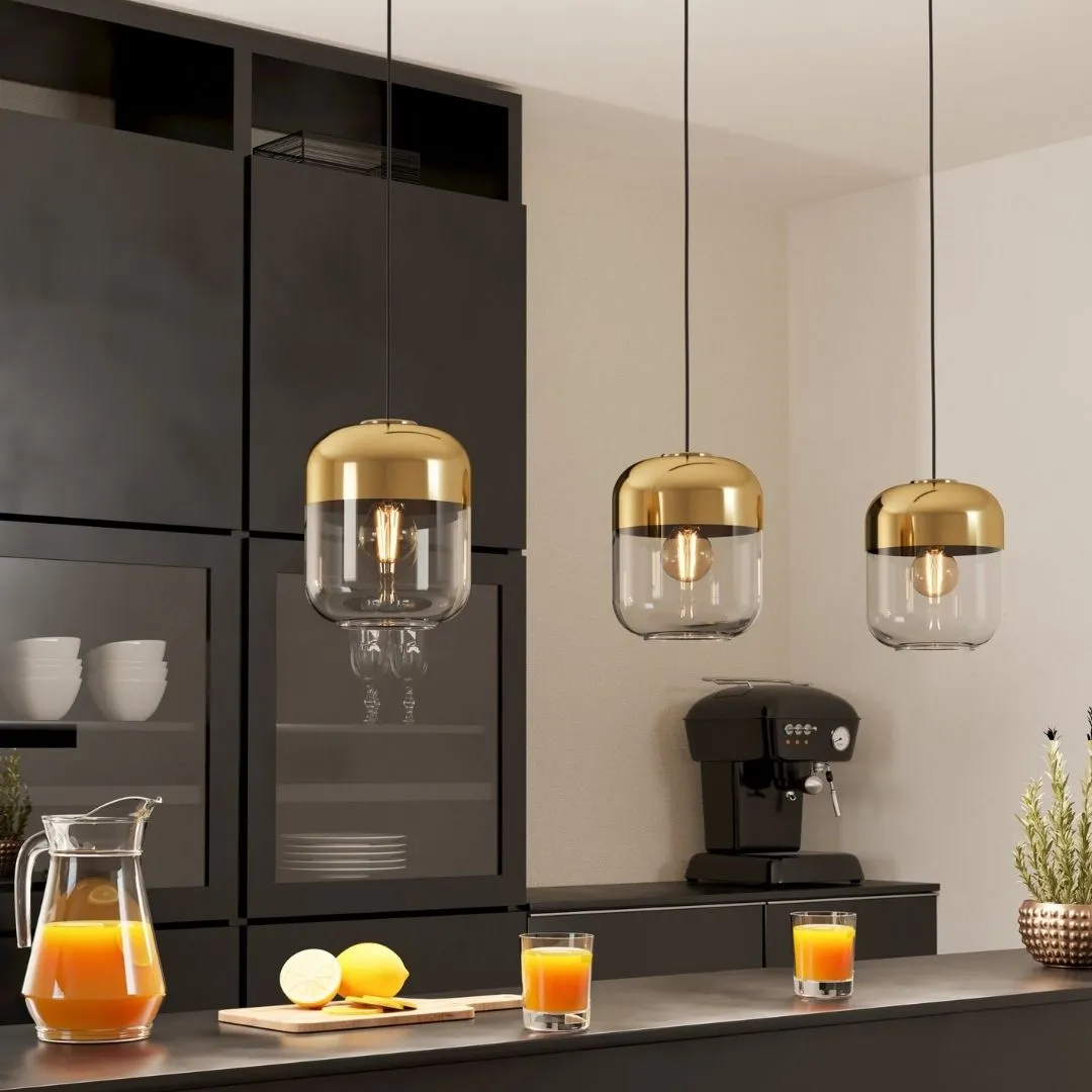 Maryvilla Multi-Light Pendant Bar - Clear Glass, Gold product