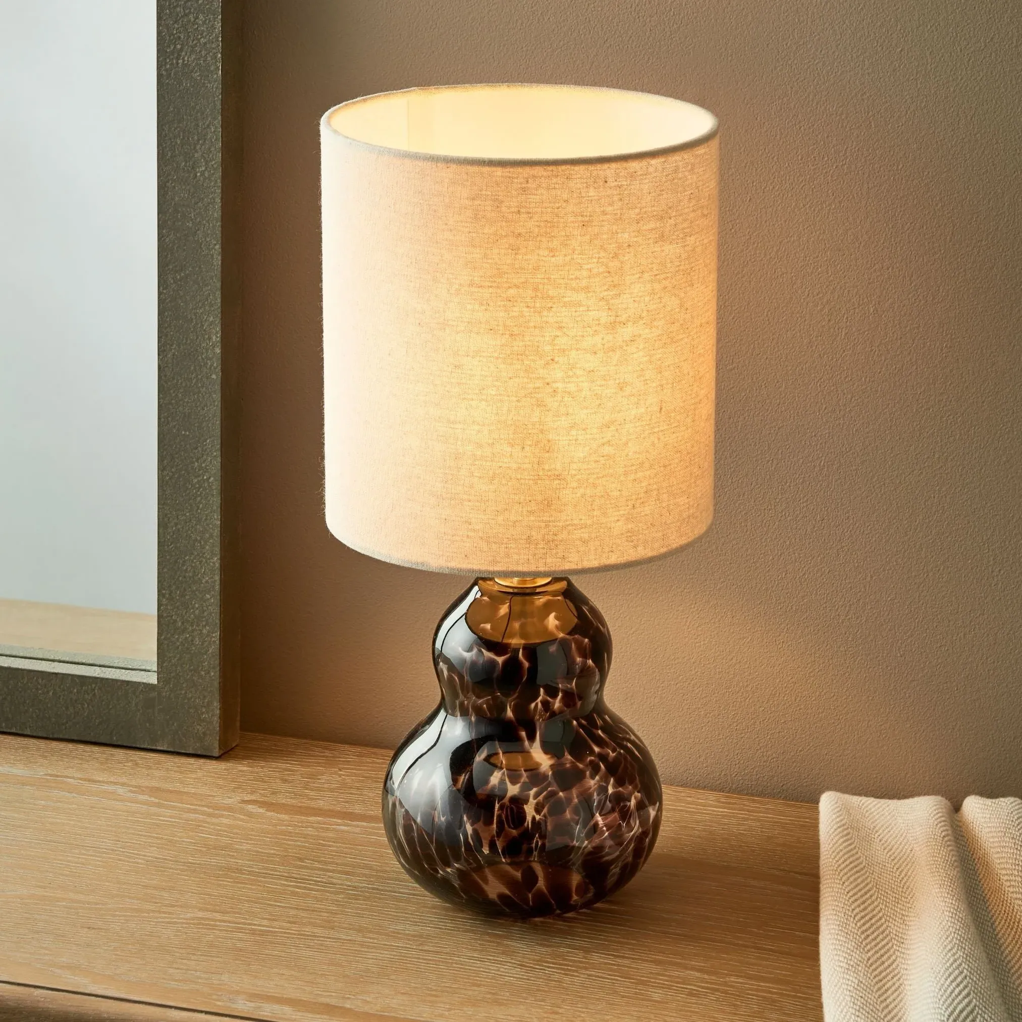 Maura Table Lamp - Brown Tortoise, Glass product