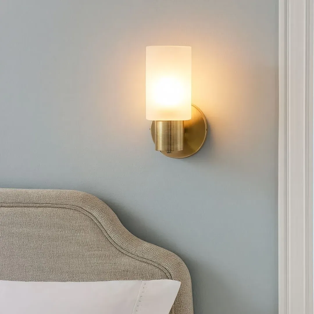 Maya 1-Light Wall Light - Antique Brass, Opal Frosted Glass product