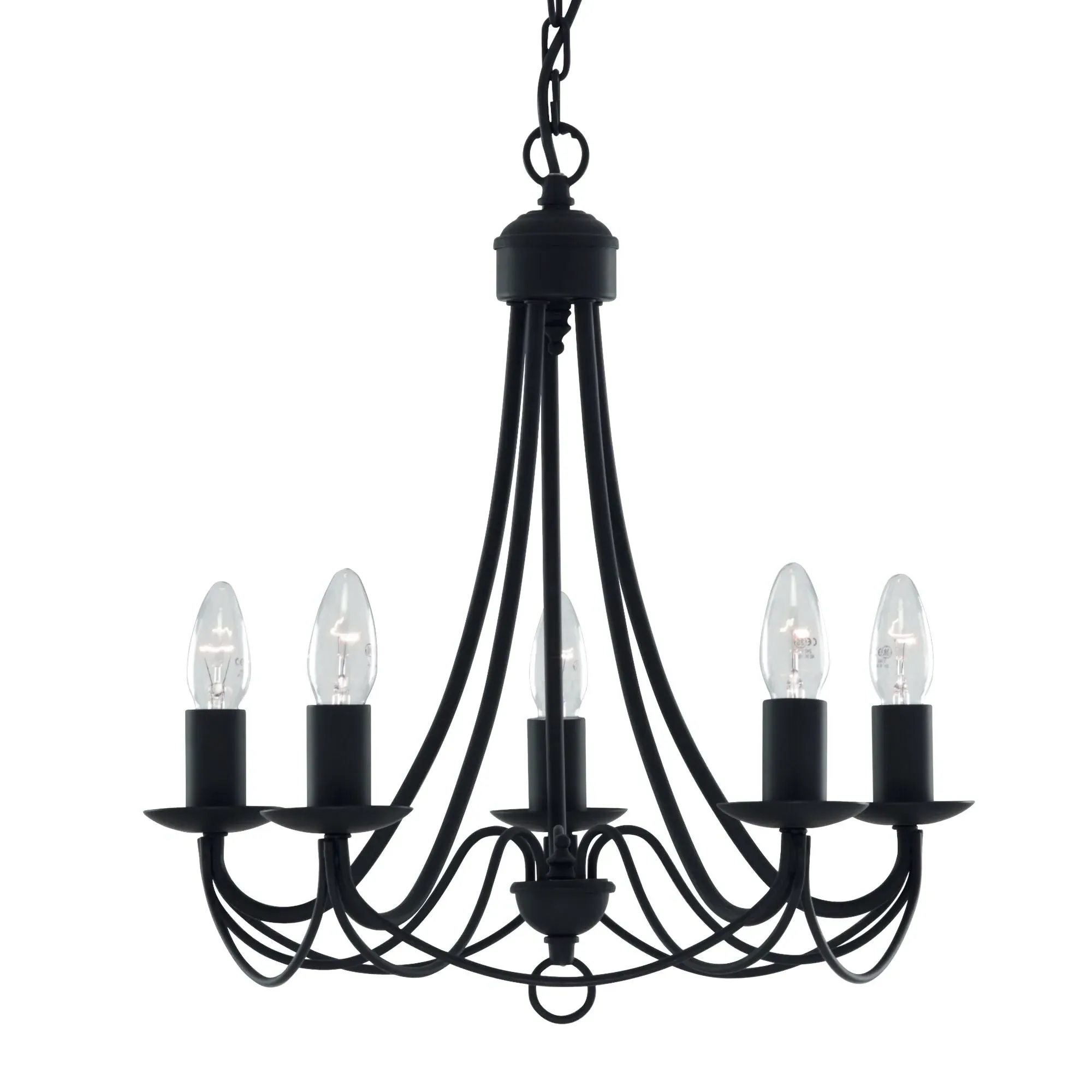 Maypole 5-Light Chandelier Adjustable Height - Matt Black product