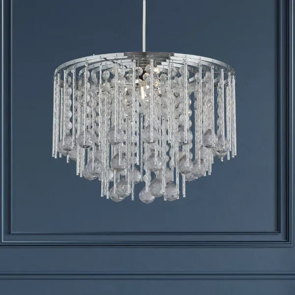 McQueen Large Pendant Light Shade - Polished Chrome, Acrylic product