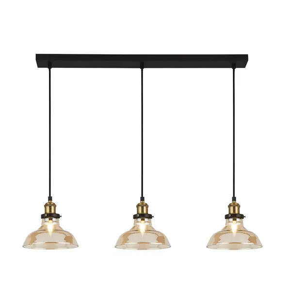Melina Ceiling Bar - Antique Brass, Amber Glass product