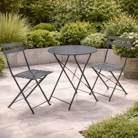 Metal Folding Bistro Set - Grey, Steel product