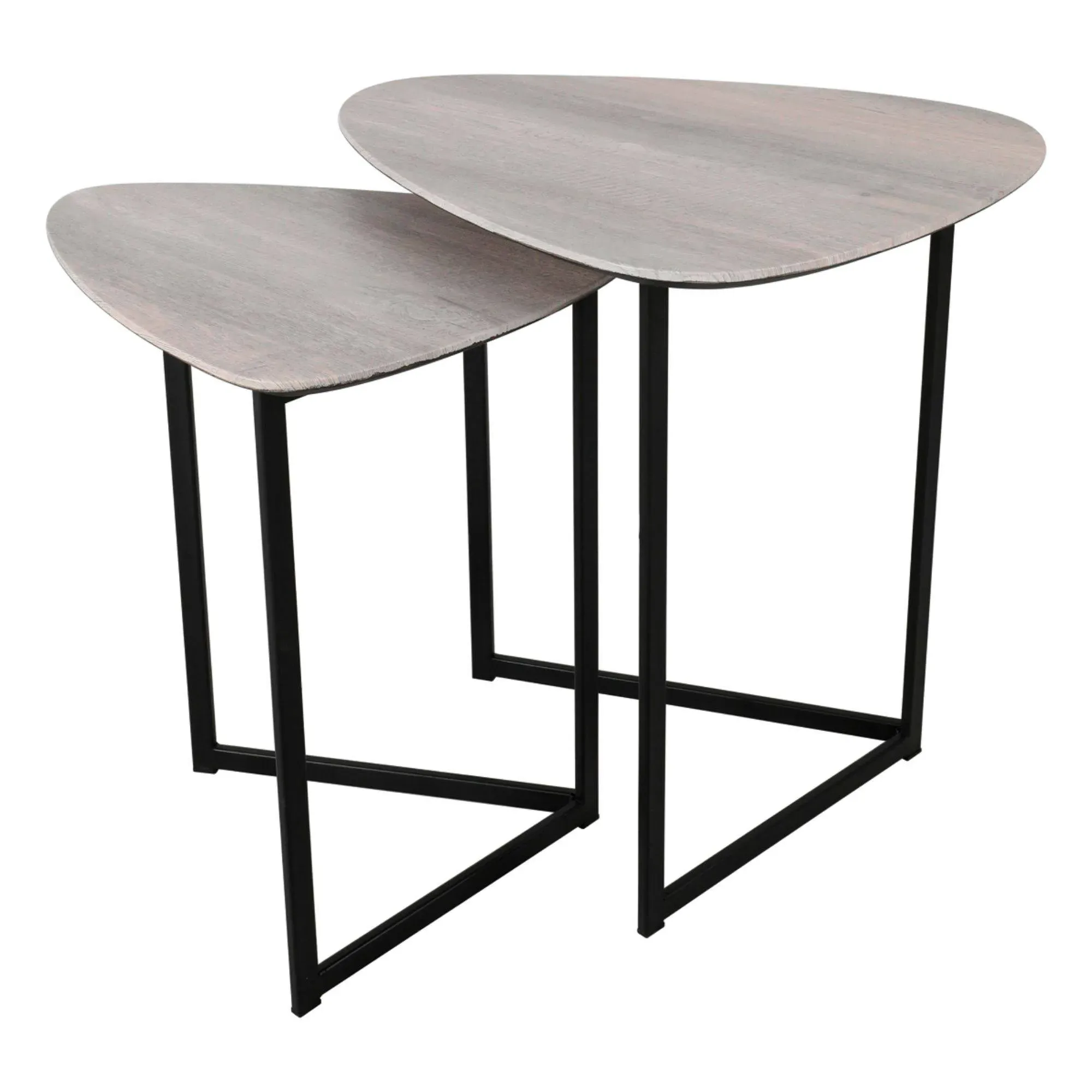 Mibello Nest of Tables - Light Oak, Black Metal product