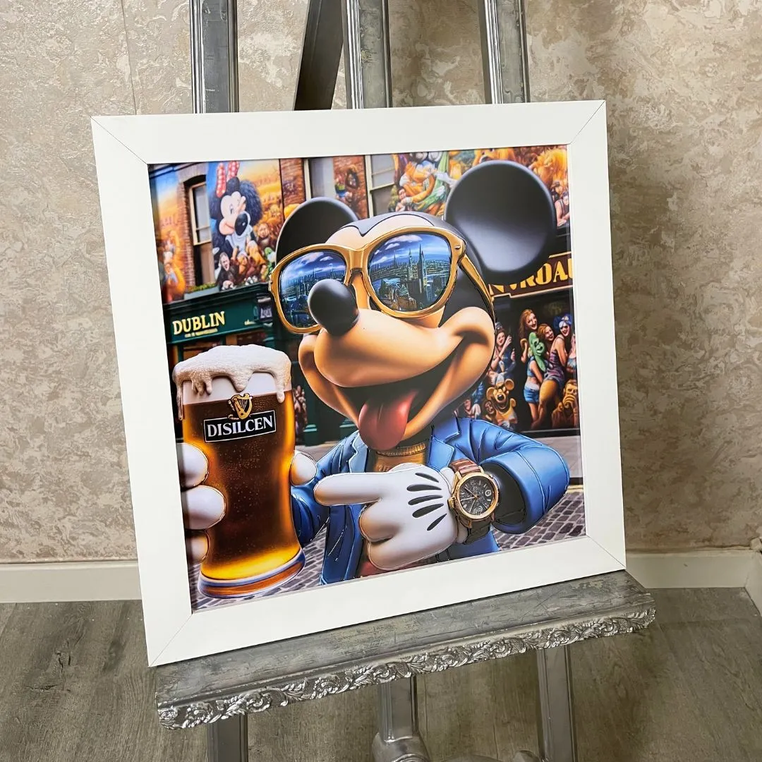 Mickey Mouse Square Wall Artwork - White Frame product
