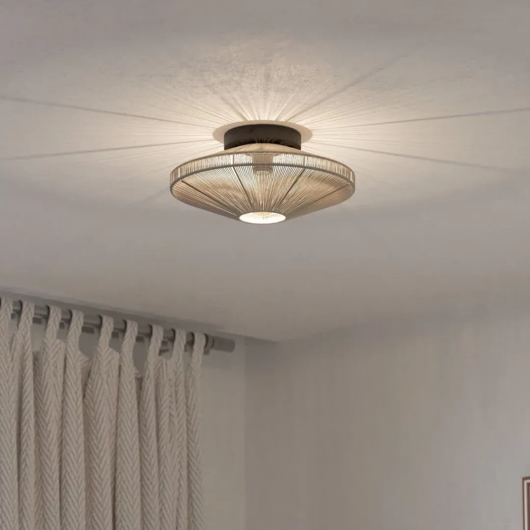 Midsumer Flush Ceiling Light - Cream, Woven Fabric product