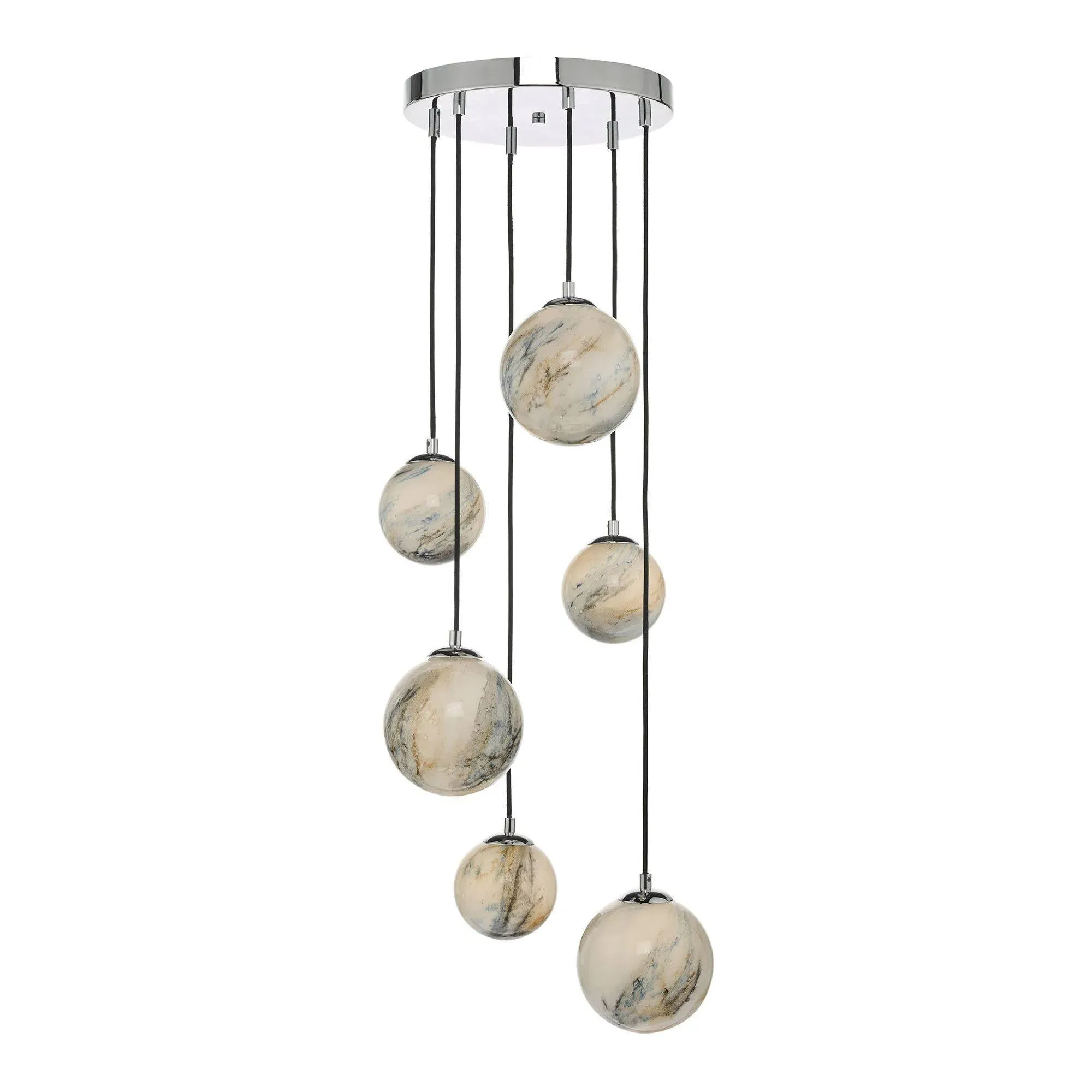 Mikara 6-Light Cluster Ceiling Light - Art Glass, Marble Effect product