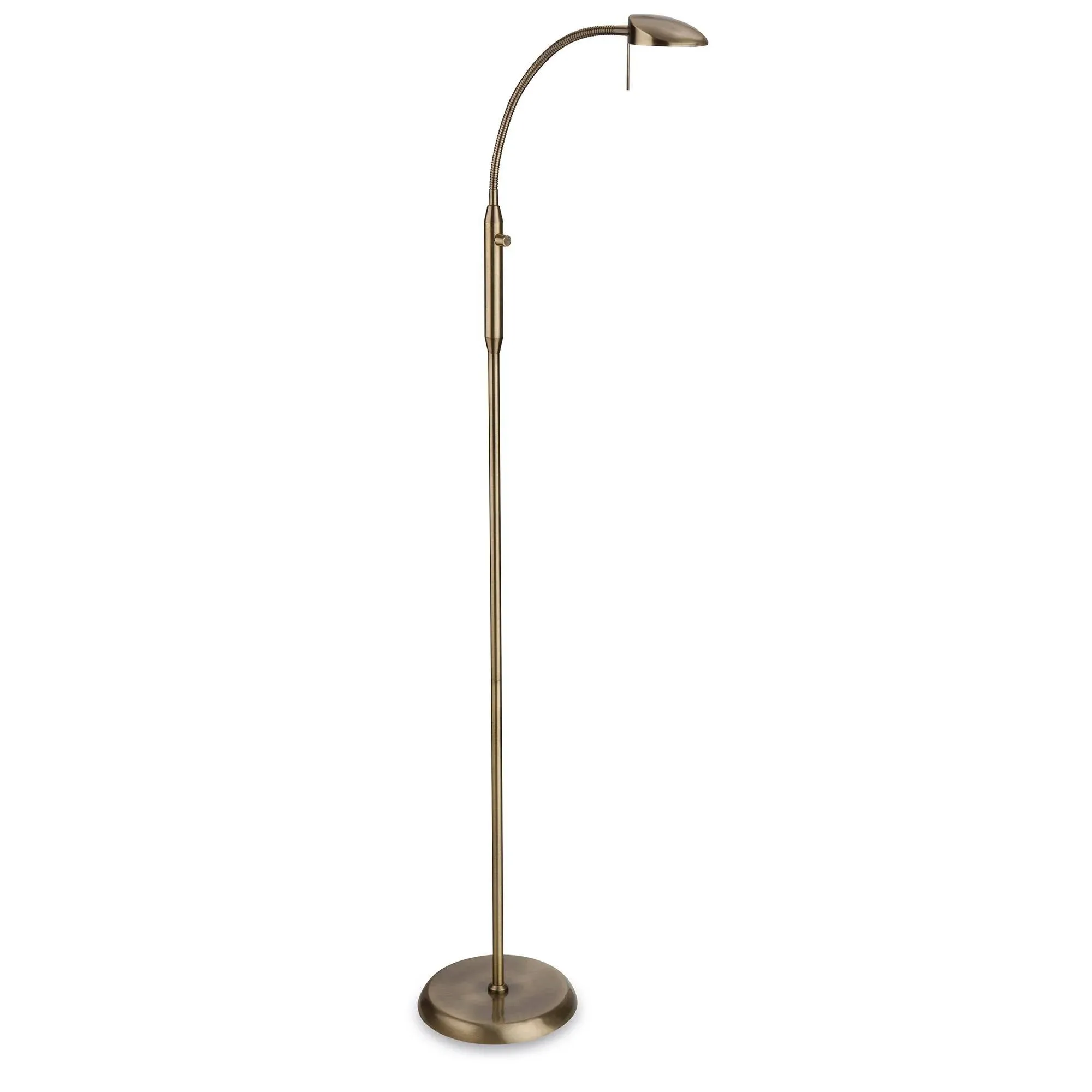 Milan LED Task Floor Lamp with Dimmer - Antique Brass product