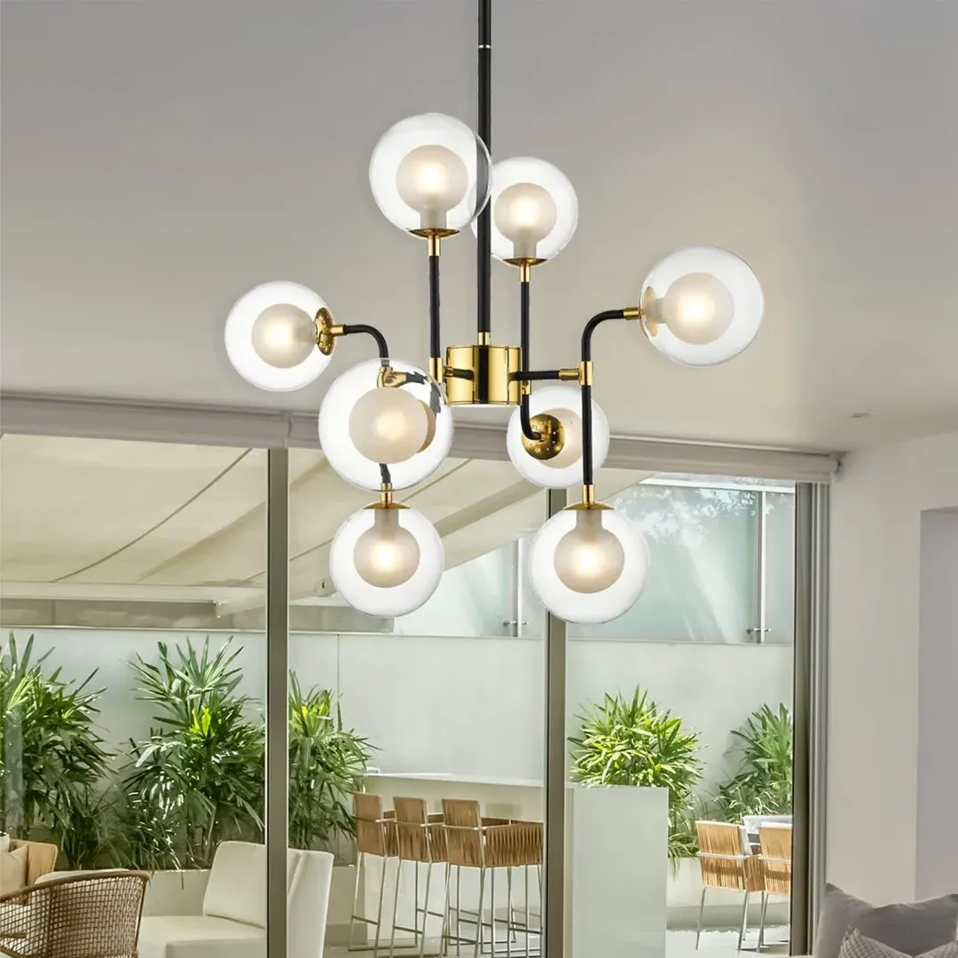 Milano 8-Light Ceiling Pendant - Black & Matt Gold product