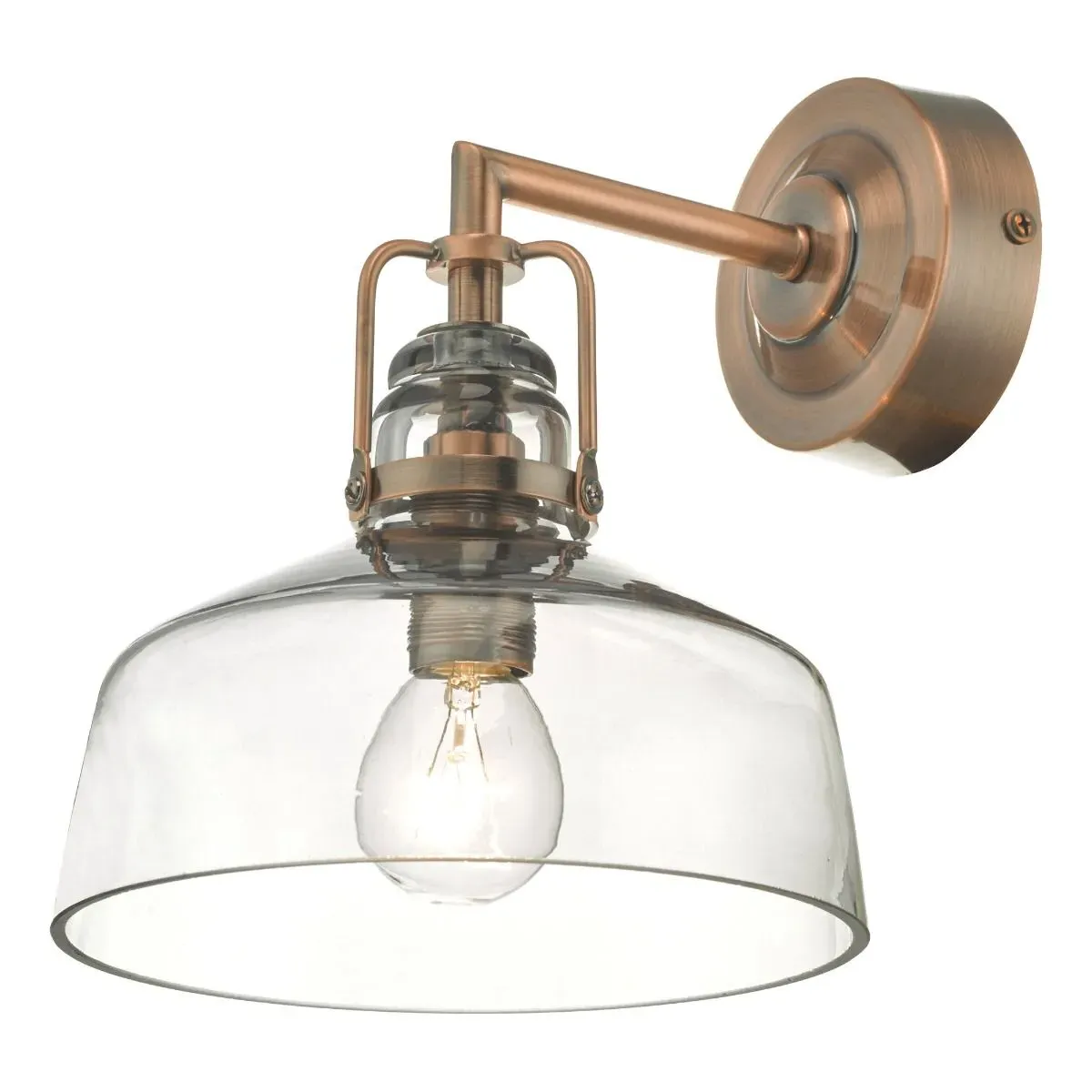 Miles Wall Light - Antique Copper, Smoked Glass product