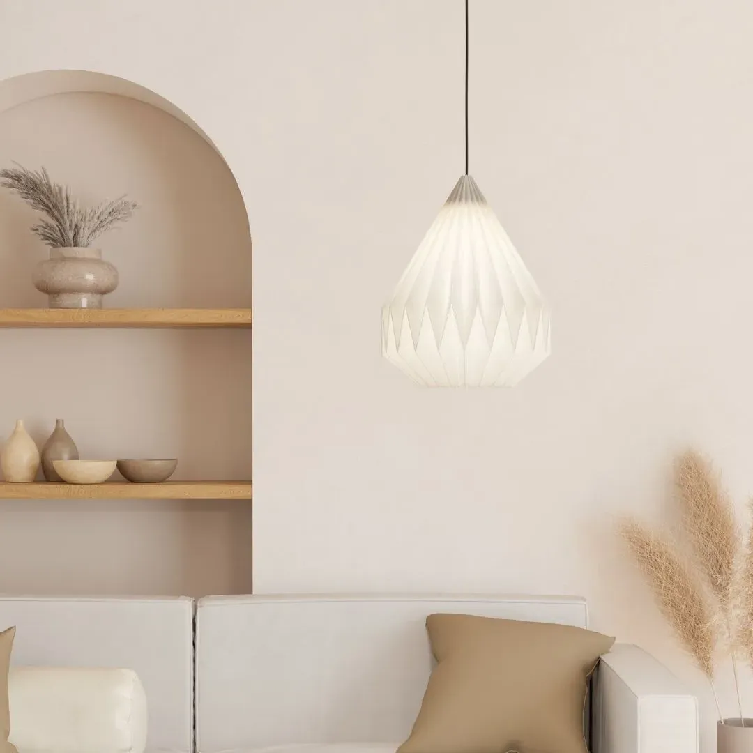 Minting Small Pendant Ceiling Light - White, Paper product