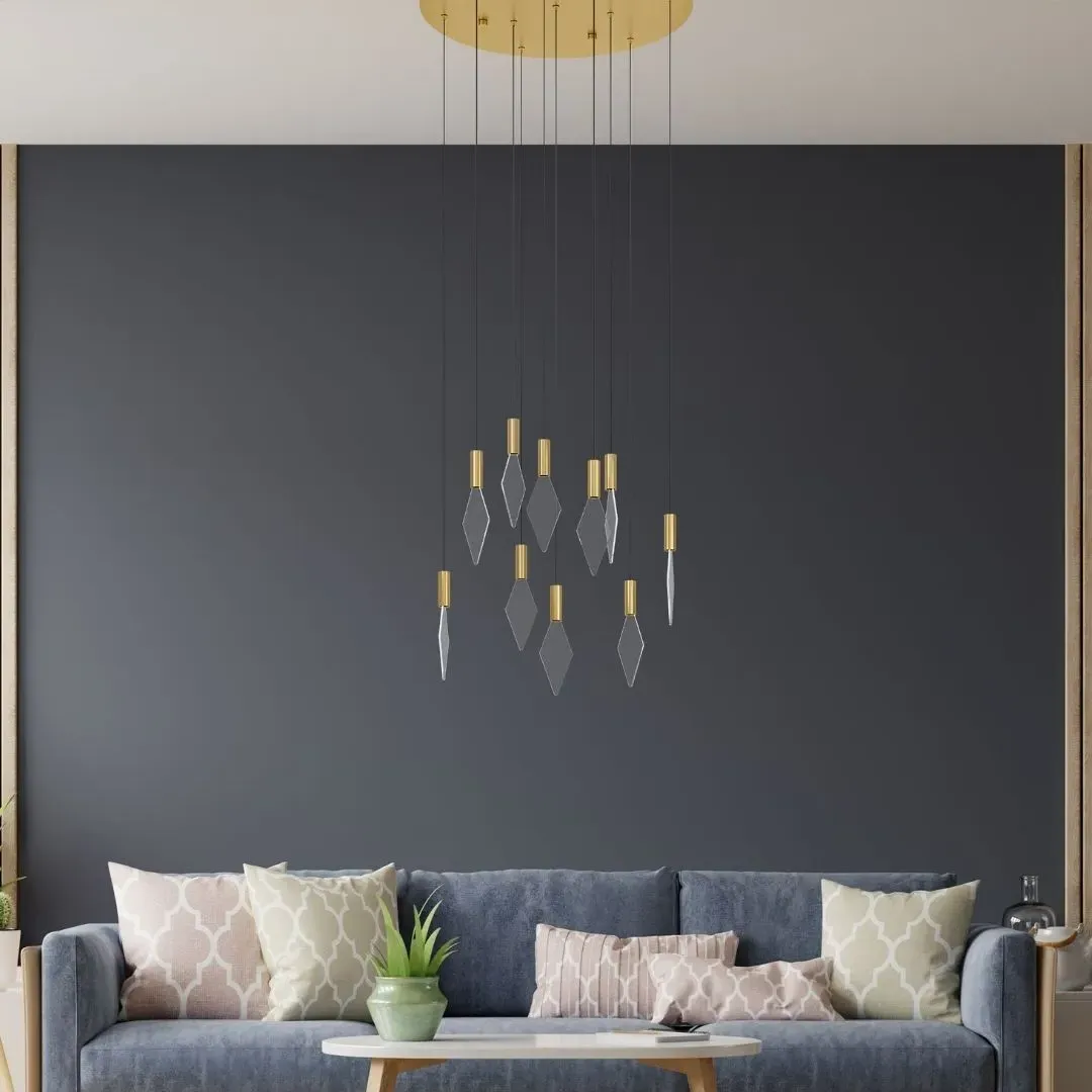 Mirador 10-Light LED Cluster Pendant Light - Gold, Acrylic product