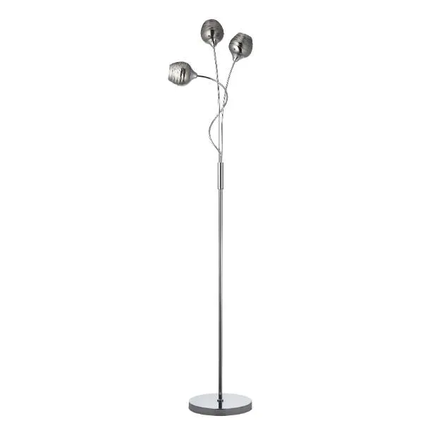 Mizzle Chrome Floor Lamp - Smoked Glass product