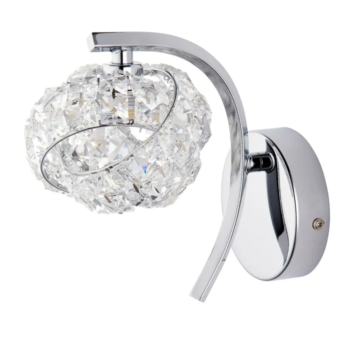 Monaco 1 Light Crystal Wall Light - Chrome product