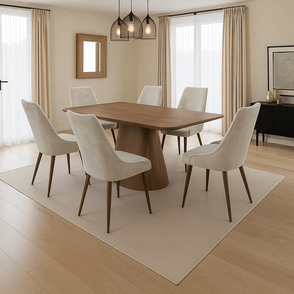 Monaco 1.8M Dining Set with 6 Chelsea Chairs - Chestnut, Oak Veneer product