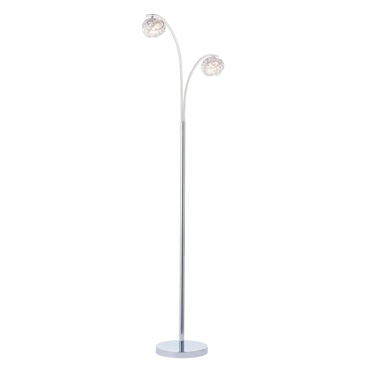 Monaco 2-Light Floor Lamp - Polished Chrome, Crystal product