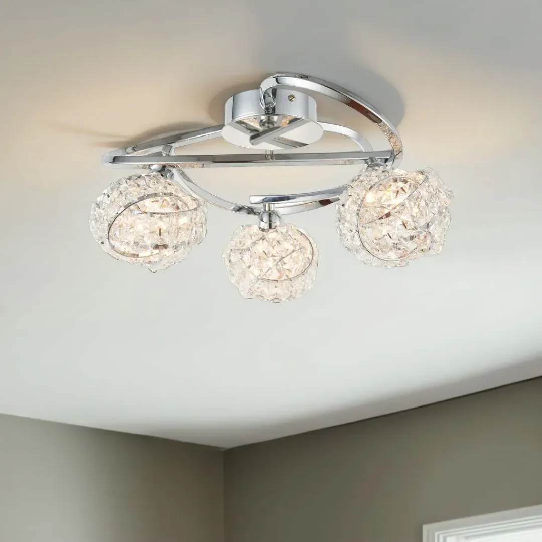 Monaco Semi-Flush Ceiling Light - Chrome, Glass product