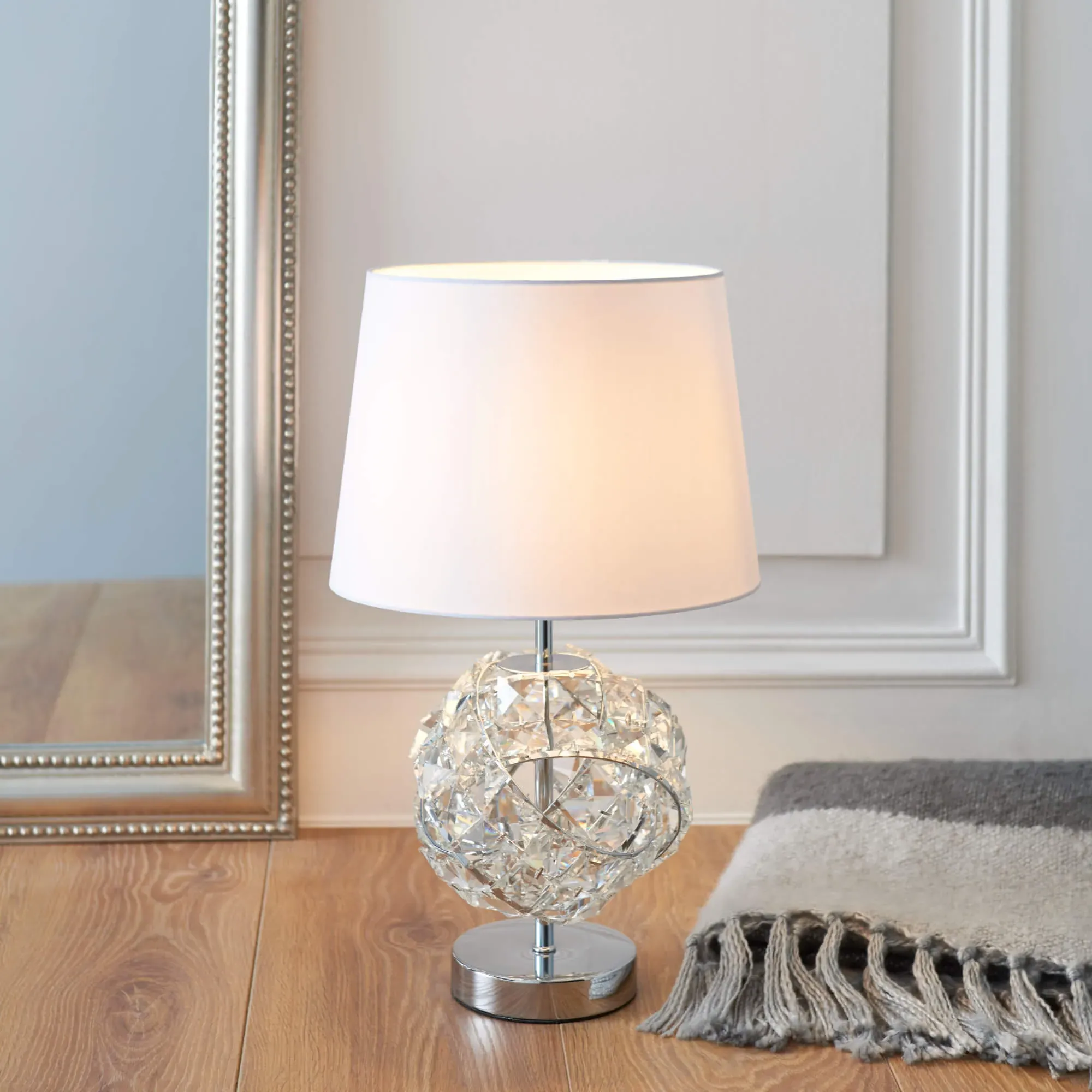 Monaco Table Lamp with Shade - Chrome, Glass product