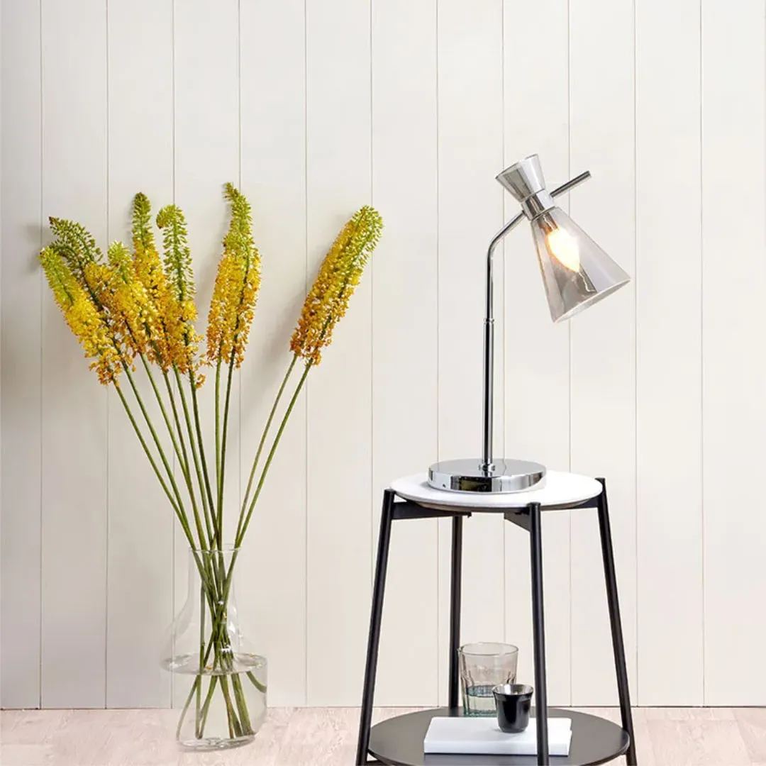 Monroe Desk Table Lamp - Smoked Glass, Silver product
