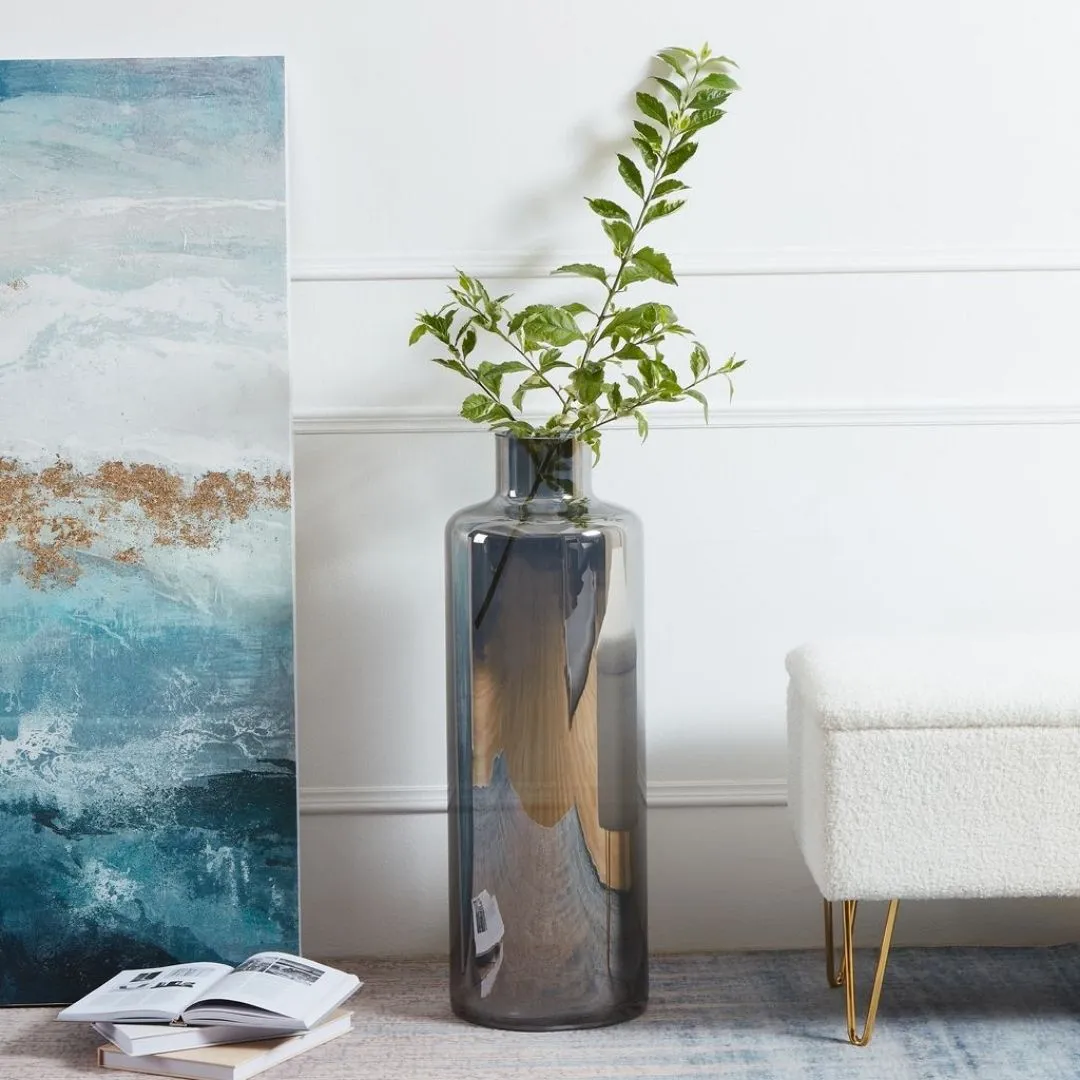 Nabas Tall Decorative Vase - Black, Mirrored product
