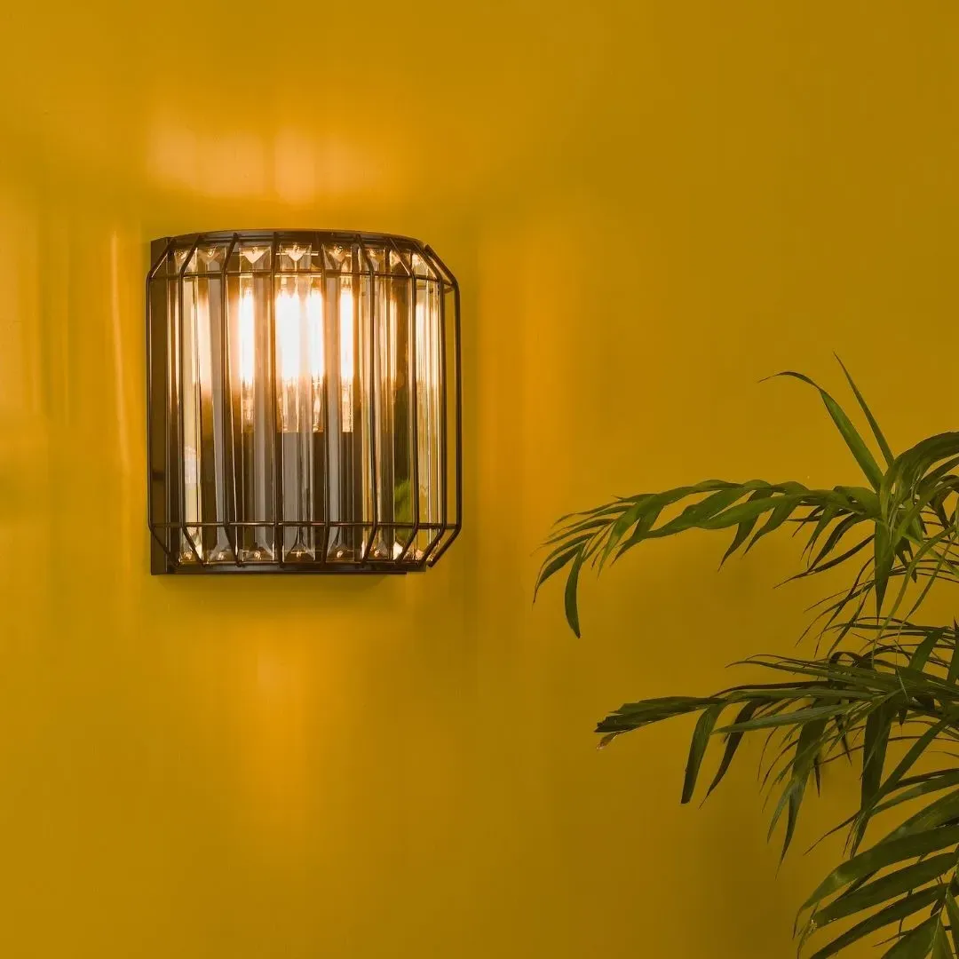 Naeva Wall Light - Matte Black, Crystal Glass product