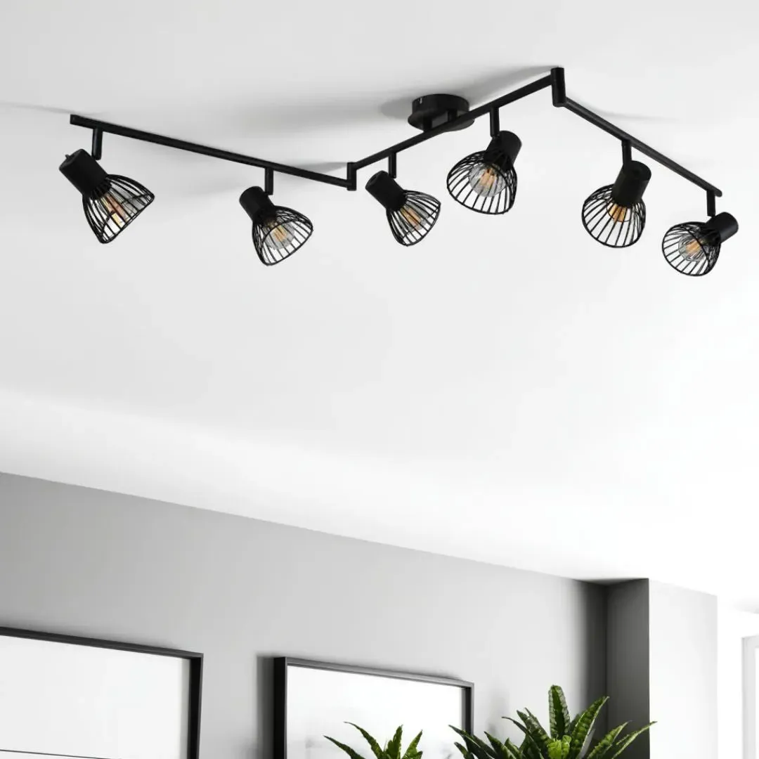 Narciso 6-Light Split Bar Ceiling Light - Black product