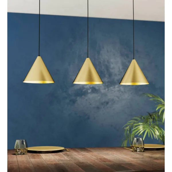 Narices 3-Light Bar Pendant - Black, Brass product