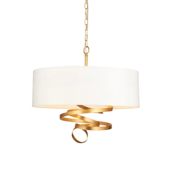 Natela Gold Leaf Ceiling Pendant - Gold, White product