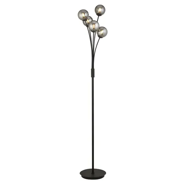 Navarro Floor Lamp - Matt Black, Smoked Glass product