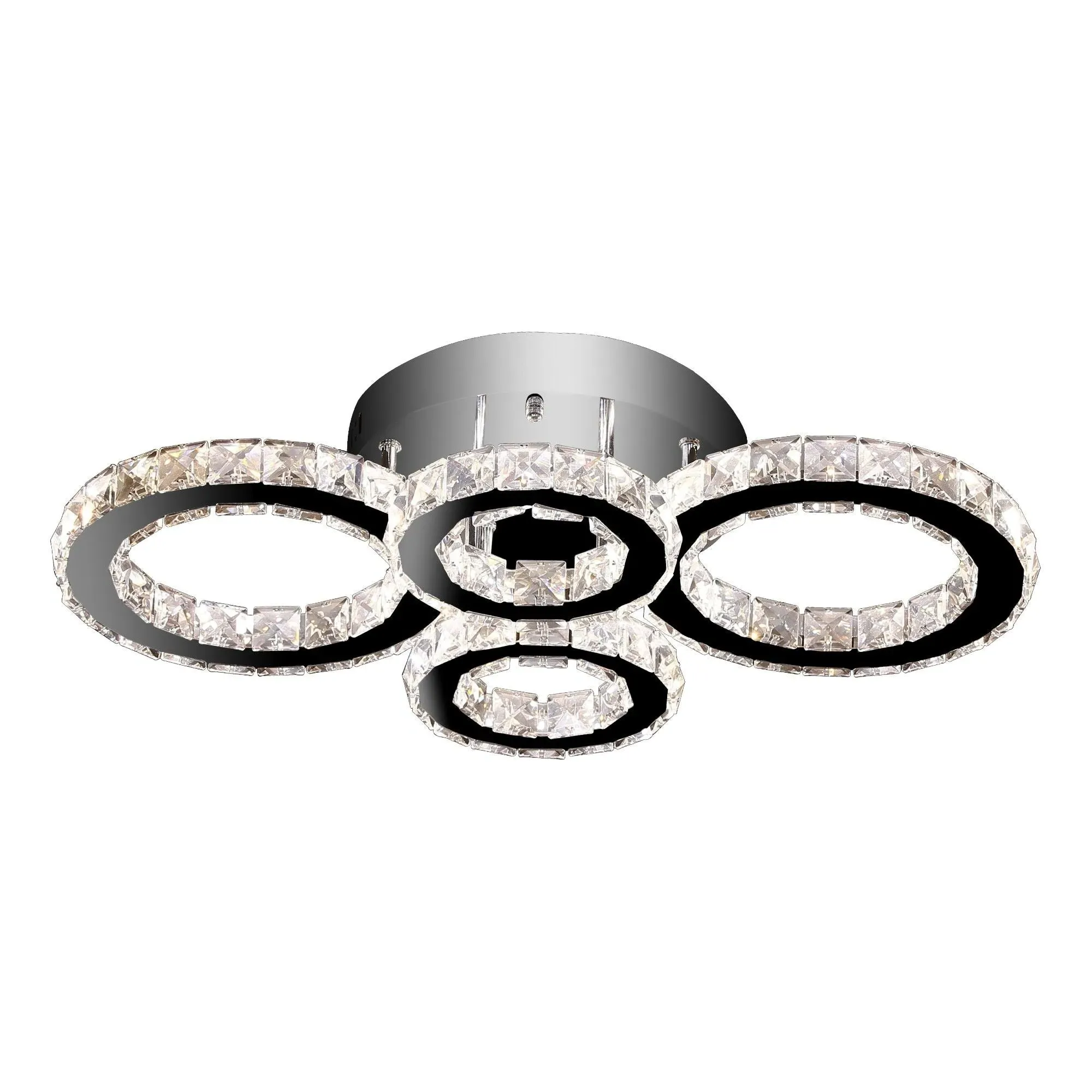 Niomi 4-Ring LED Ceiling Light Colour Changing - Polished Chrome, K9 Crystal product